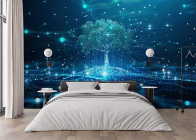 Nature tree technology in sustainability Wall mural