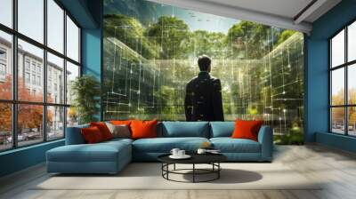 Sustainability with business, Generative AI Wall mural