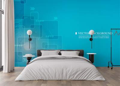 Abstract vetor geometric technology square pattern background Wall mural