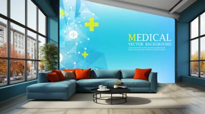 futuristic blue wallpaper.vector abstract medical background Wall mural