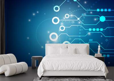 technology line web network background Wall mural