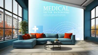 vector futuristic medical cross template Wall mural