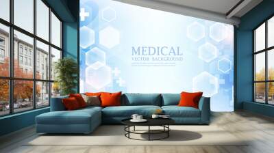 Vector futuristic medical wallpaper.geometric hexagon background Wall mural