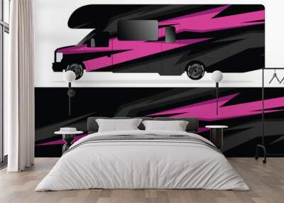 Delivery van car sticker vector design Wall mural