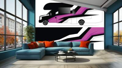 Delivery van car sticker vector design Wall mural