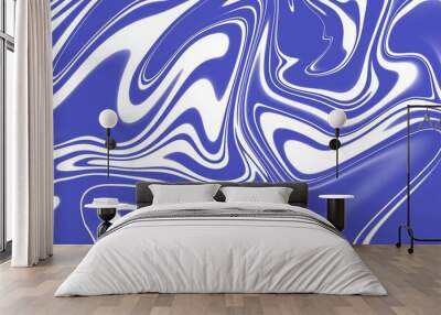 Blue and white marble abstract pattern ideal for design elements  Wall mural