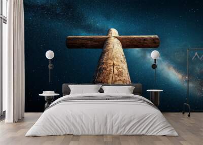 The deep night Milky Way, the cross, the providence of creation, the Creator Wall mural