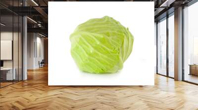 Head green cabbage isolated on white background Wall mural