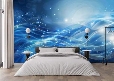 Abstract tech digital innovation blue concept background modern Wall mural