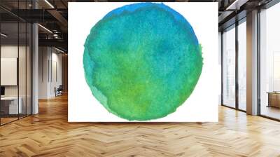 Watercolor stain of earth. Blue and green - vector illustration. Wall mural