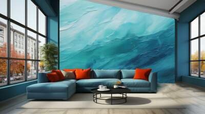 Blue green gray teal aqua turquoise rough mountain surface. Wall mural