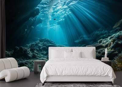 Descending into the depths of the ocean, a hidden underwater kingdom comes to life Wall mural