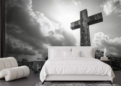 Good Friday is depicted with a stark black and white contrast, emphasizing its solemnity. Wall mural