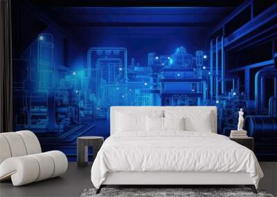 Industrial 4.0 Digital Visualization Wall mural