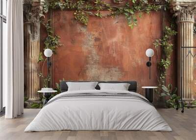 sophisticated ambiance with an Earthy Terracotta setting and Ancient Roman Villa accents for classic home decor. Wall mural