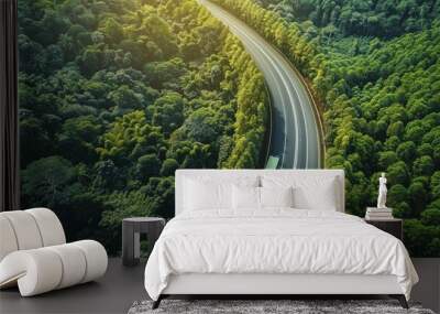 Sustainability in the supply chain drives evergreen strategies for green logistics and procurement trends. Wall mural