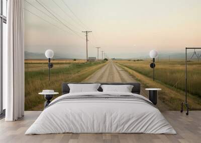 Moonlit Meadow Drive Wall mural