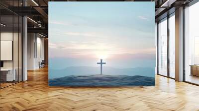 Tranquil Dawn at Calvary's Peak Wall mural