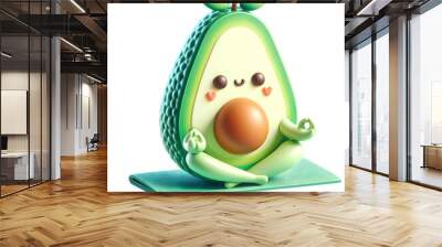 3D yoga avocado Wall mural