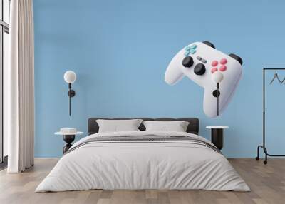 3d Vector Game stick, Game controllers, Video game console portable, Game concept. Wall mural