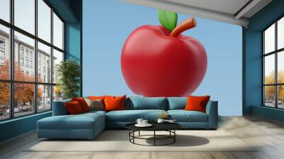 3d Vector Red Apple, Education, Back to school concept. Wall mural