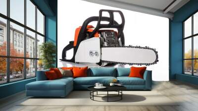 Professional petrol chainsaw isolated on a white background. Wall mural