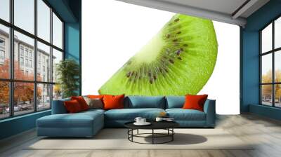 Slice of kiwi fruit isolated on white background Wall mural