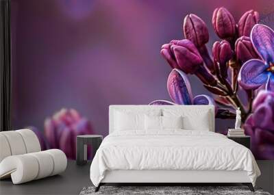 The purple spring flower bouquet  Wall mural