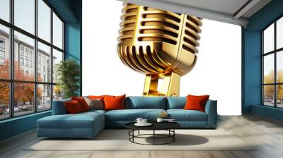 Golden Retro Microphone Wall mural