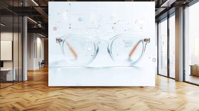 A glasses vision luxury flat design illustration Clear frame Pastel colors  Wall mural