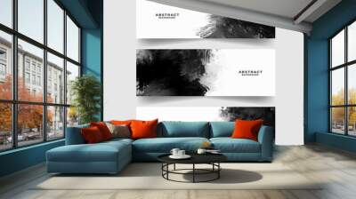 Abstract black and white watercolor background for banner or card. vector illustration.  Wall mural