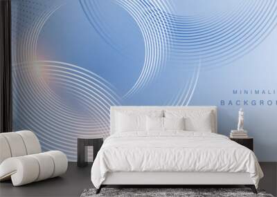 Abstract blue modern background with circle elements. Digital technology concept. vector illustration Wall mural