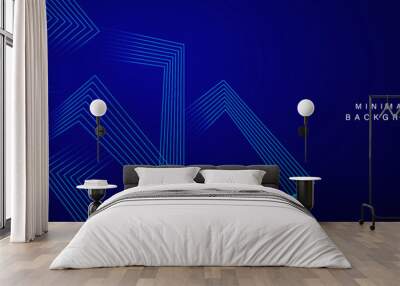 Abstract blue modern background with dynamic geometric shapes.	 Wall mural