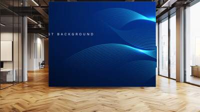 Abstract blue modern background with dynamic lines. Wall mural