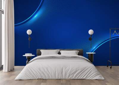 Abstract blue modern background with smooth lines. Dynamic waves. vector illustration. Wall mural