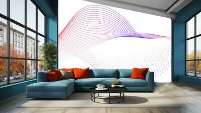 Abstract flowing lines wave. Digital future technology concept. Wall mural