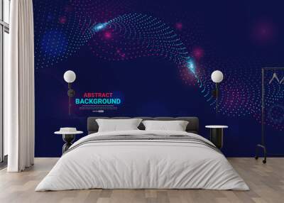 Abstract technology background with  flowing particles. digital future technology concept. vector illustration. Wall mural