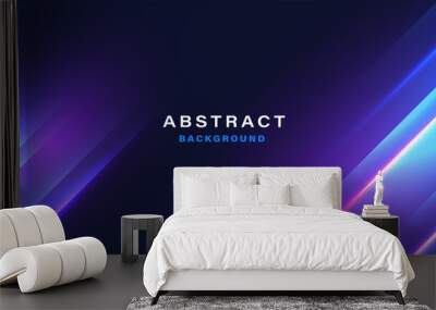 Abstract technology background with motion neon light effect.Vector illustration. Wall mural