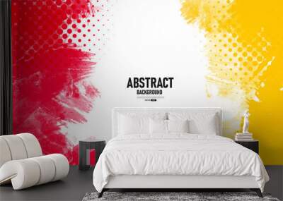 Abstract watercolor red and yellow background with halftone effects. vector illustraction.	
 Wall mural