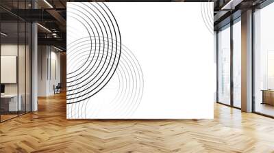 Abstract white background with black circle rings. Digital future technology concept. vector illustration. Wall mural