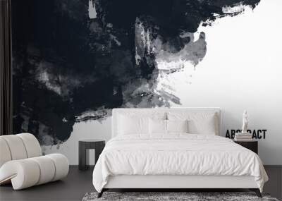 Black and white abstract grunge paint texture background.	
 Wall mural