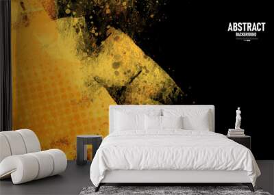 	
Black and Yellow abstract background with grunge texture. Vector illustration Wall mural