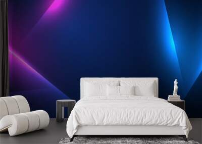 Blue technology background with motion neon light effect.Vector illustration	
 Wall mural