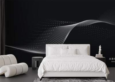 	
Dark abstract background with flowing particles. Digital future technology concept. vector illustration.	
 Wall mural