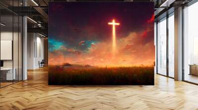 Easter background concept and The crosses sign. Wall mural