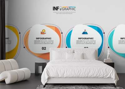 Four steps business infographics template vector.	
 Wall mural