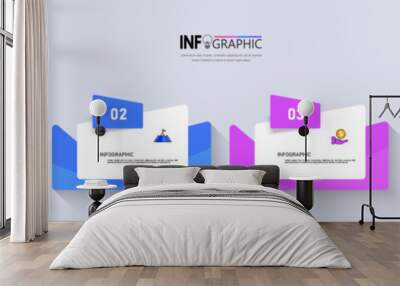 Four steps business infographics template vector.	
 Wall mural