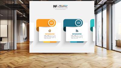 Four steps business infographics template vector.	 Wall mural