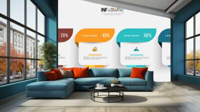 Four steps business infographics template vector.	
 Wall mural