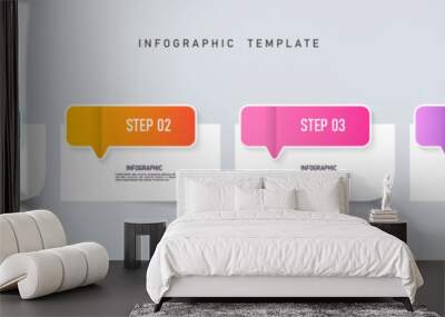 Four steps business infographics template vector	
 Wall mural